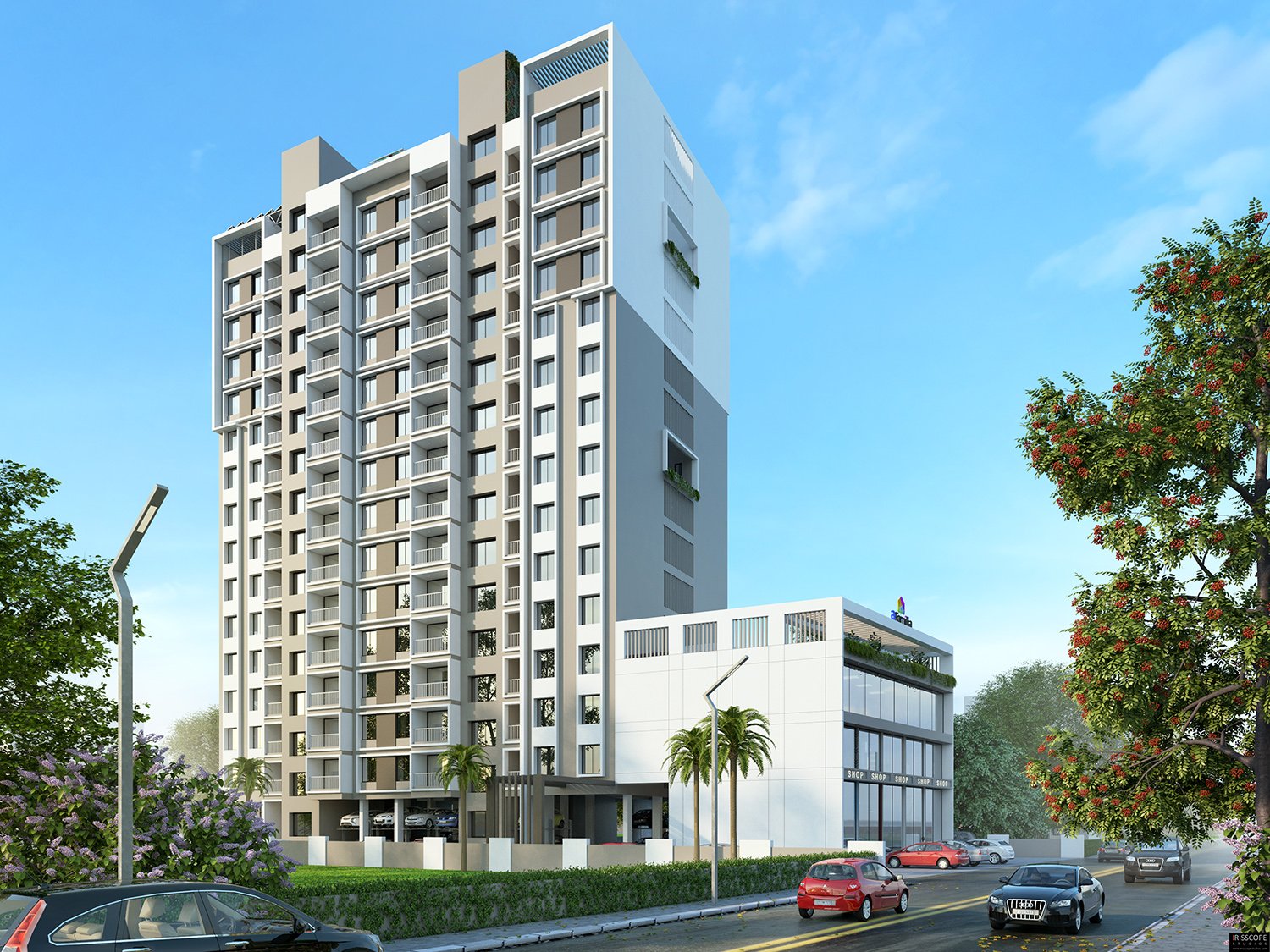 Tirth commercial project building elevation in Sus, Pune